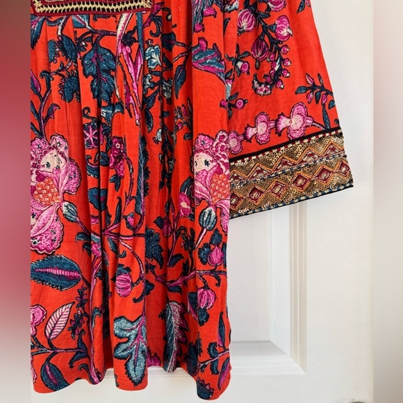 New Soft Surroundings Samara Embroidered Tunic Coverup Summer Top Sequined Large - Picture 6 of 10